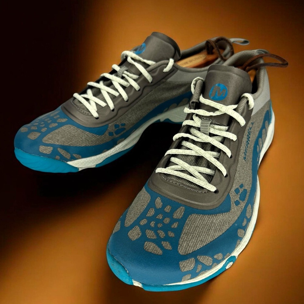 Merrell Bare Access Arc Shoes Women 8.5 Grey‎ Teal Mesh Trail Running Sneakers
